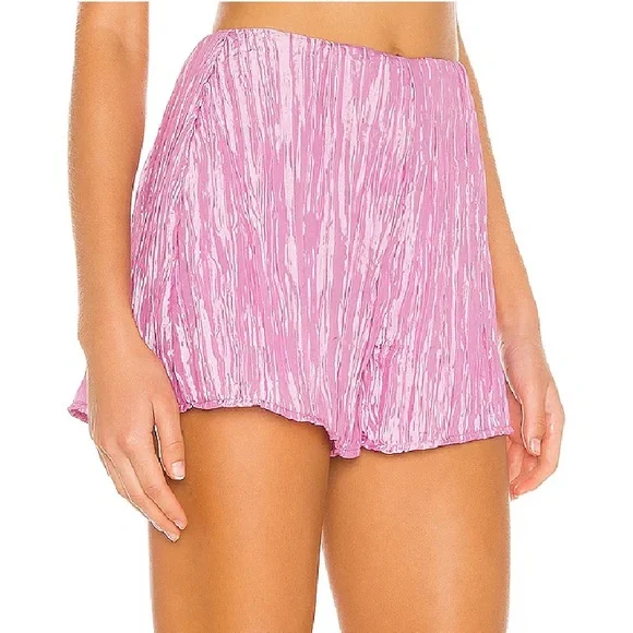 Lovers + Friends Alden Pink Pleat High Rise Shorts Women’s XL - Picture 2 of 7